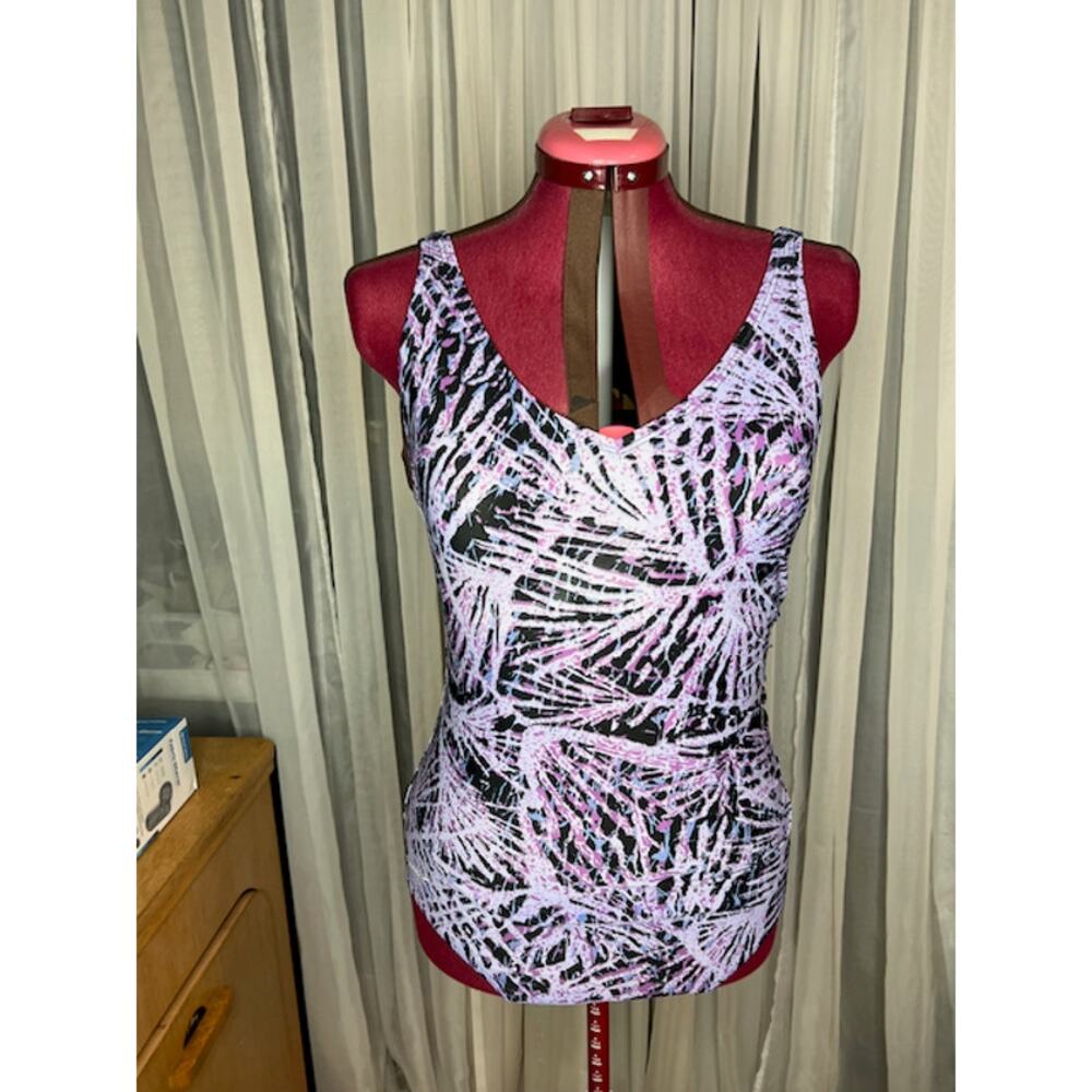 Speedo one piece swimsuit purple blue
